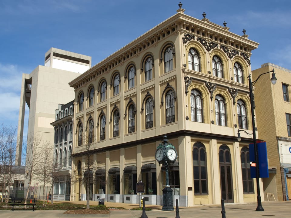 1 Dexter Avenue, a historic building in downtown Montgomery on the street where the parade runs.