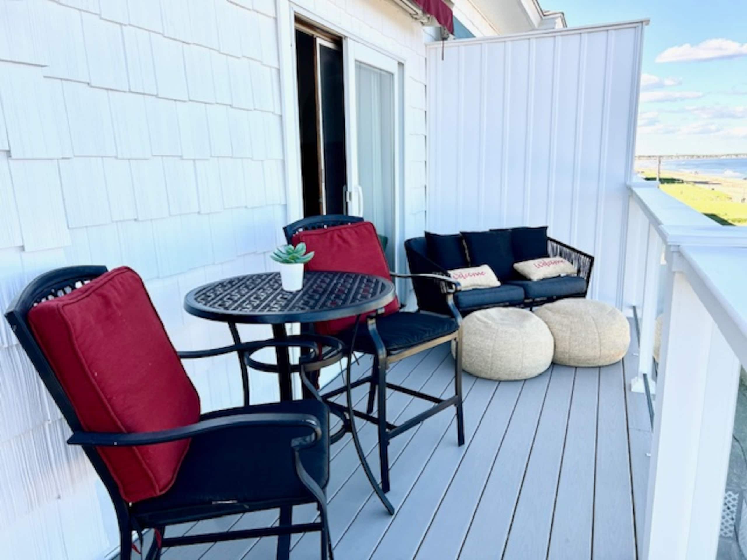 Private balcony seating area